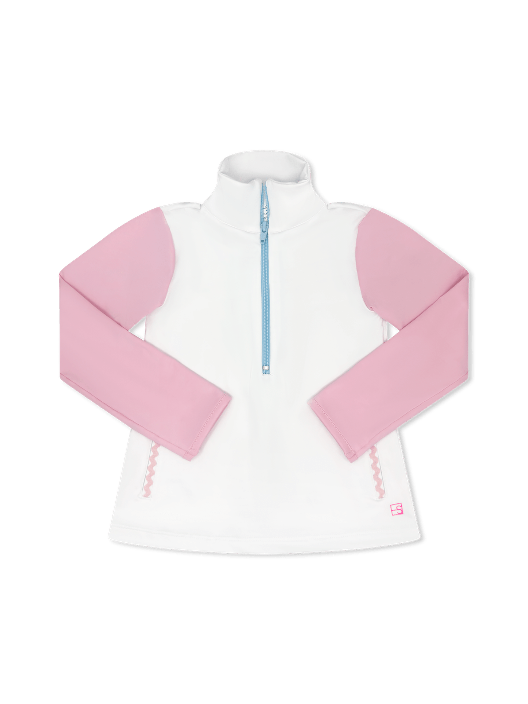 Heather Half Zip - Pure Coconut / Cotton Candy Pink