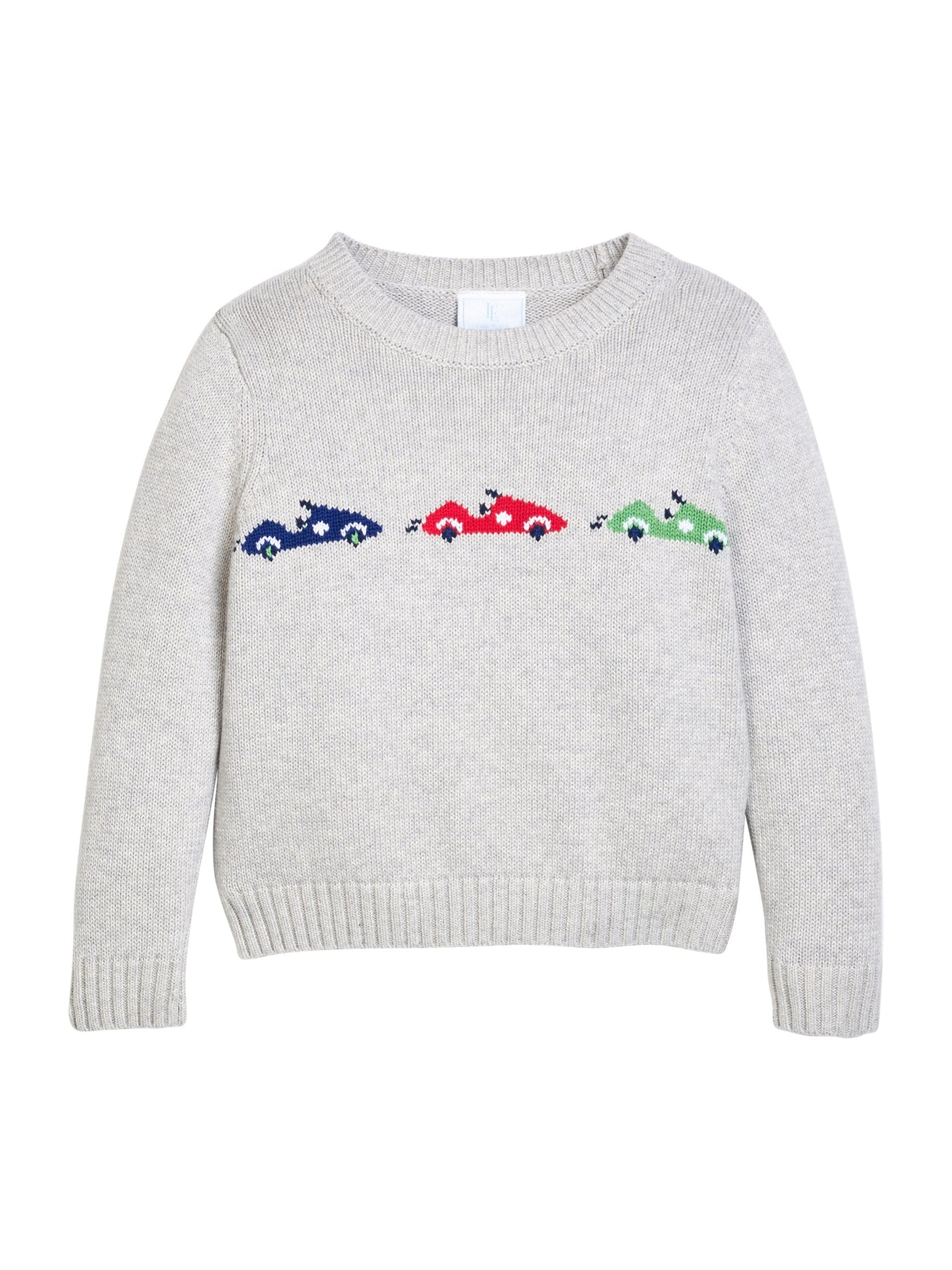Intarsia Sweater - Race Cars