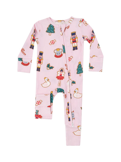 PRE-ORDER 2 Way Zipper Romper-Sugar Plum Fairy Christmas