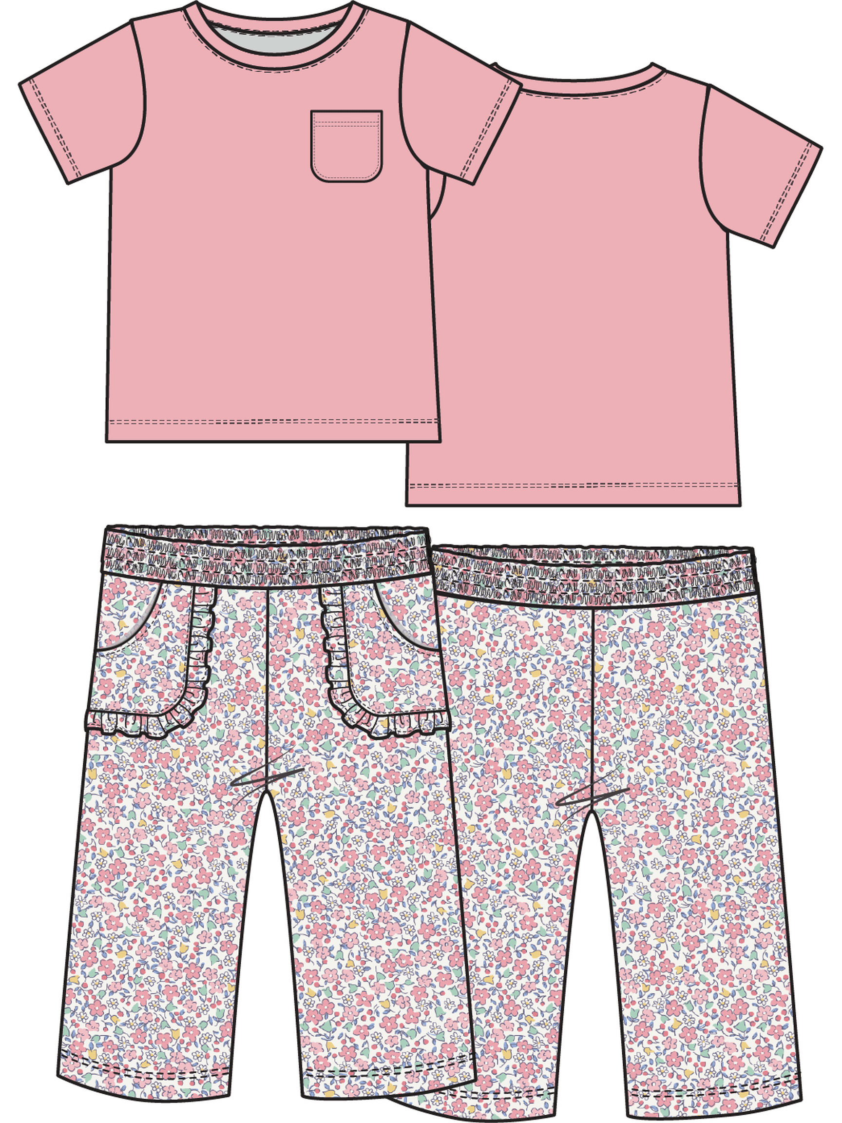 Short Sleeve Shirt with Wide Leg Pant