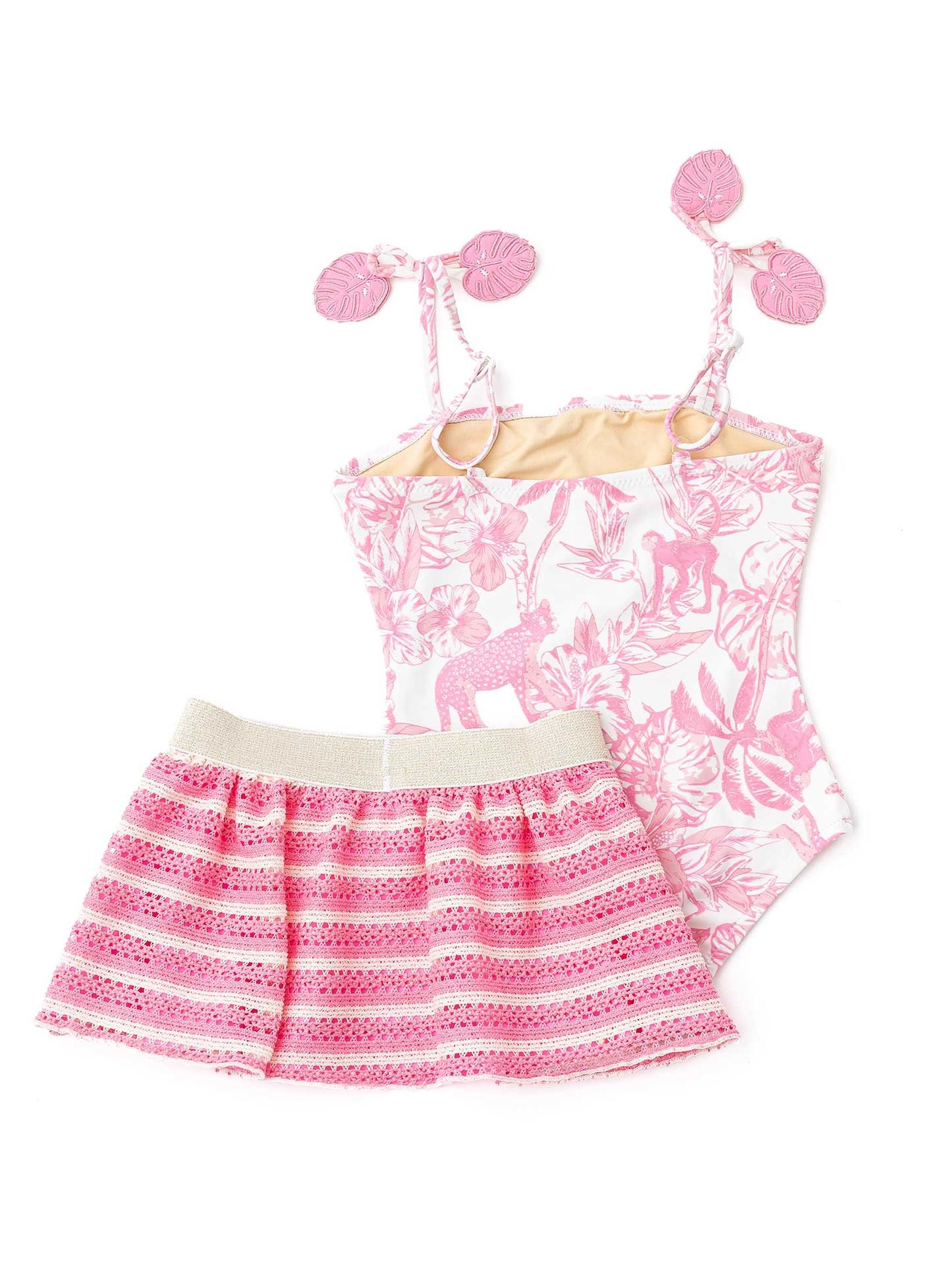 One Piece w/Crochet Skirt Swimsuit