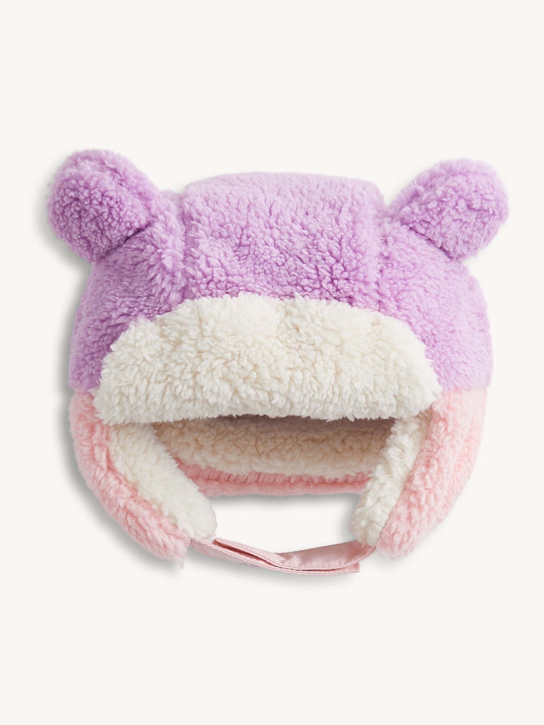 Pink Colorblock Sherpa Hat