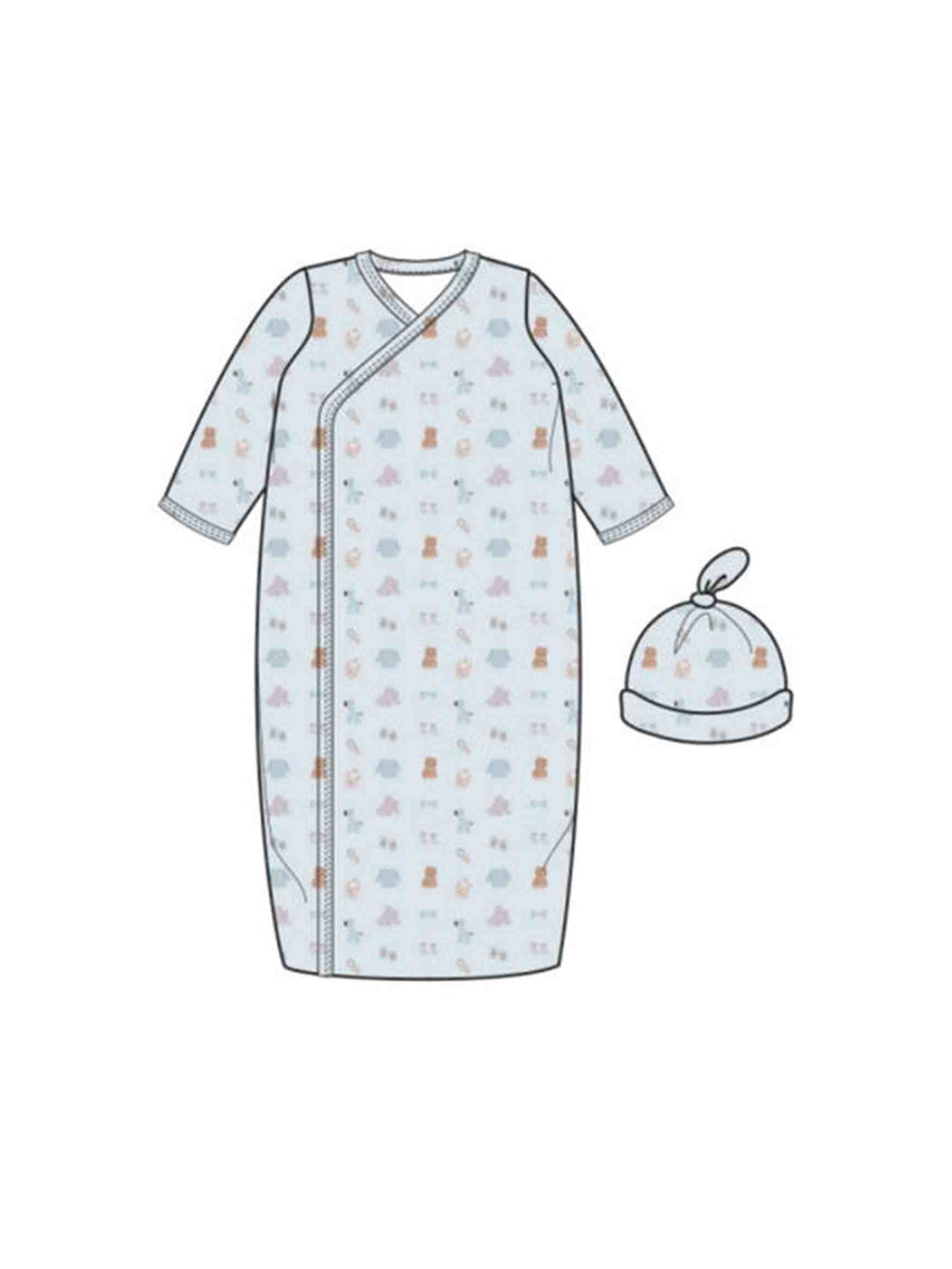Nursery Nostalgia Blue Modal Gown + Hat Set
