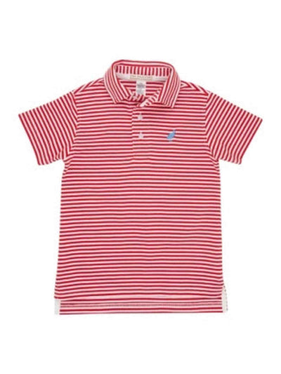 Prim & Proper Polo- S/S Richmond Red Stripe/Barbados Blue