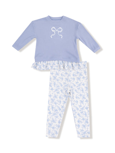 Waffle Pull Over w/ Ruffle & Leggings