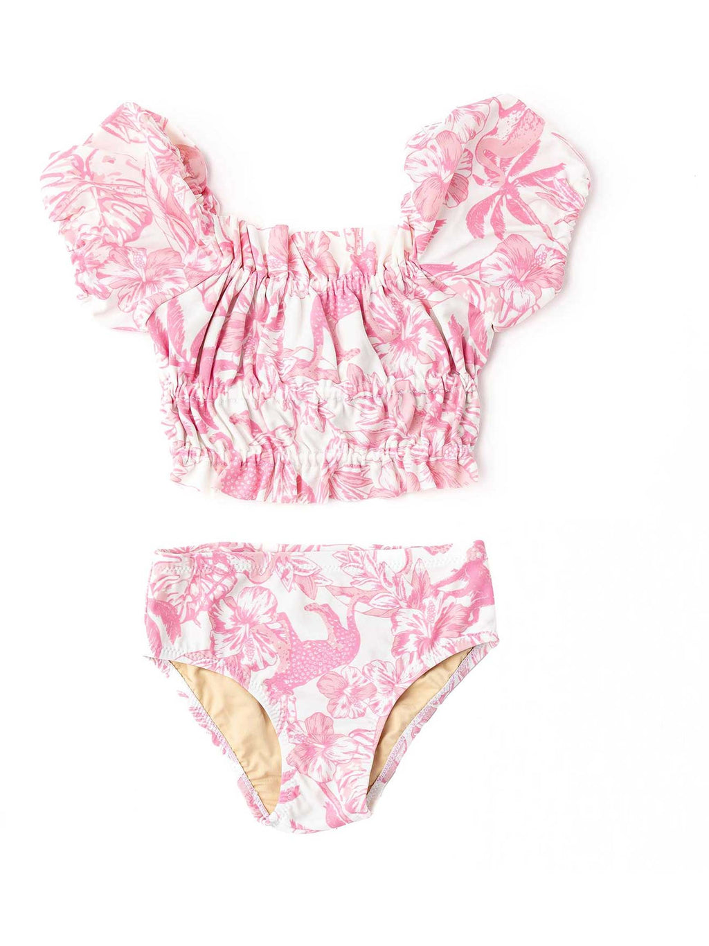 Two Piece - Smocked Puff Sleeve