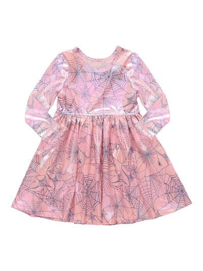 Lame' Steph Dress -Spider Web - Posh Tots Children's Boutique