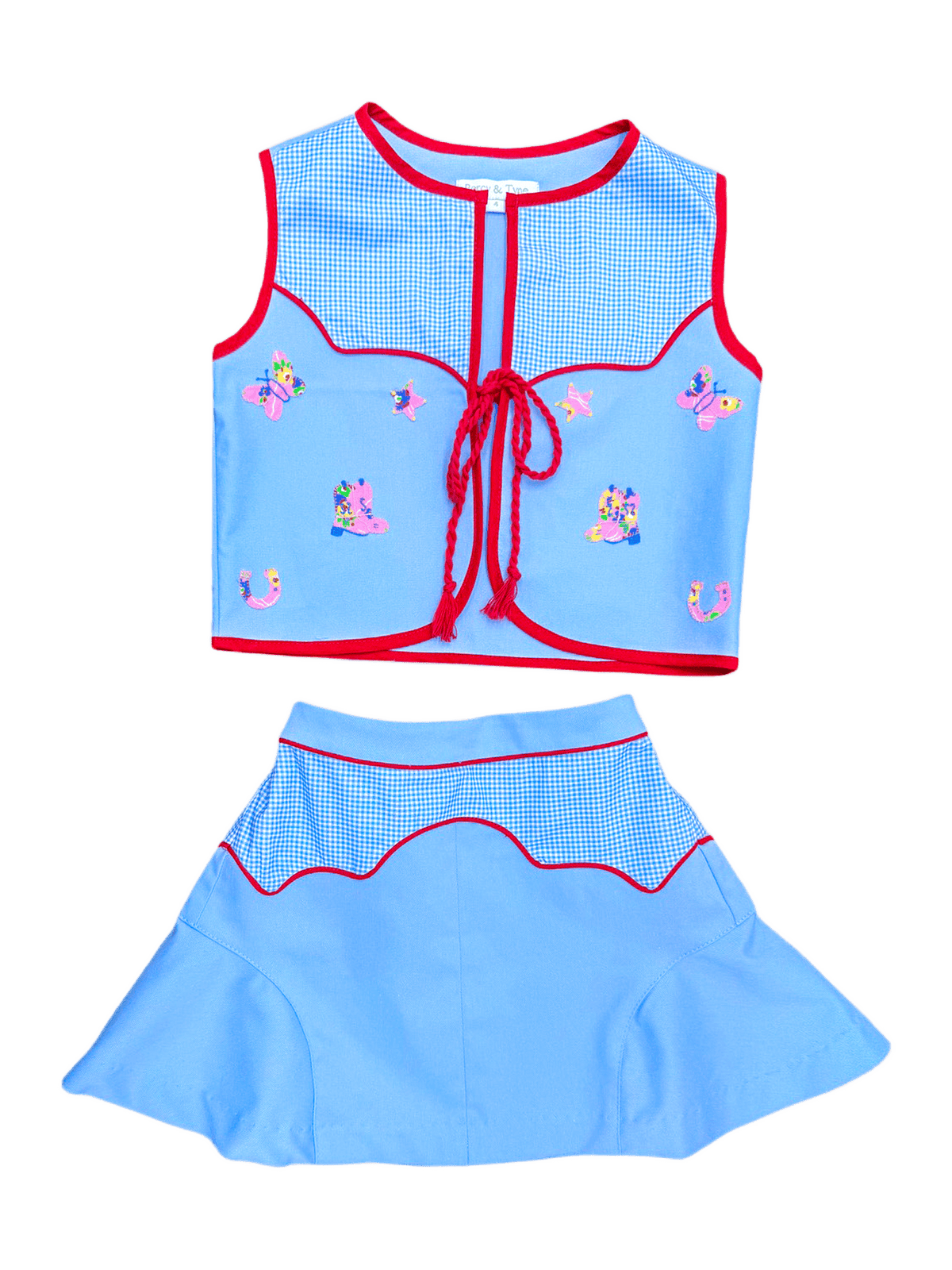 Oakley Vest And Skirt - Baby Blue Twill & Blue Gin