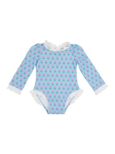 Sarasota Surf Suit-Holly Hills Hand Block/Worth Avenue White UPF