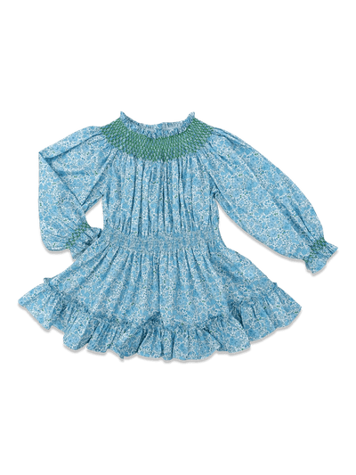 Smocked Addison Dress - Snowdrop Floral