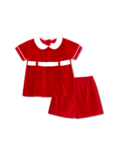 PRE-ORDER Benton Short Set- Ruby Red Velvet