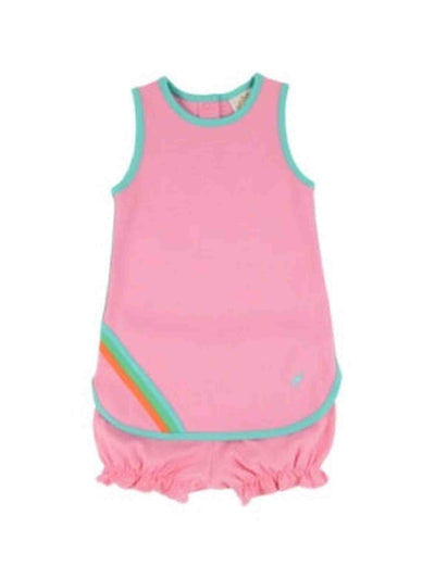 Taffy Tennis Dress- Hamptons Hot Pink/ Turks Teal/Rainbow