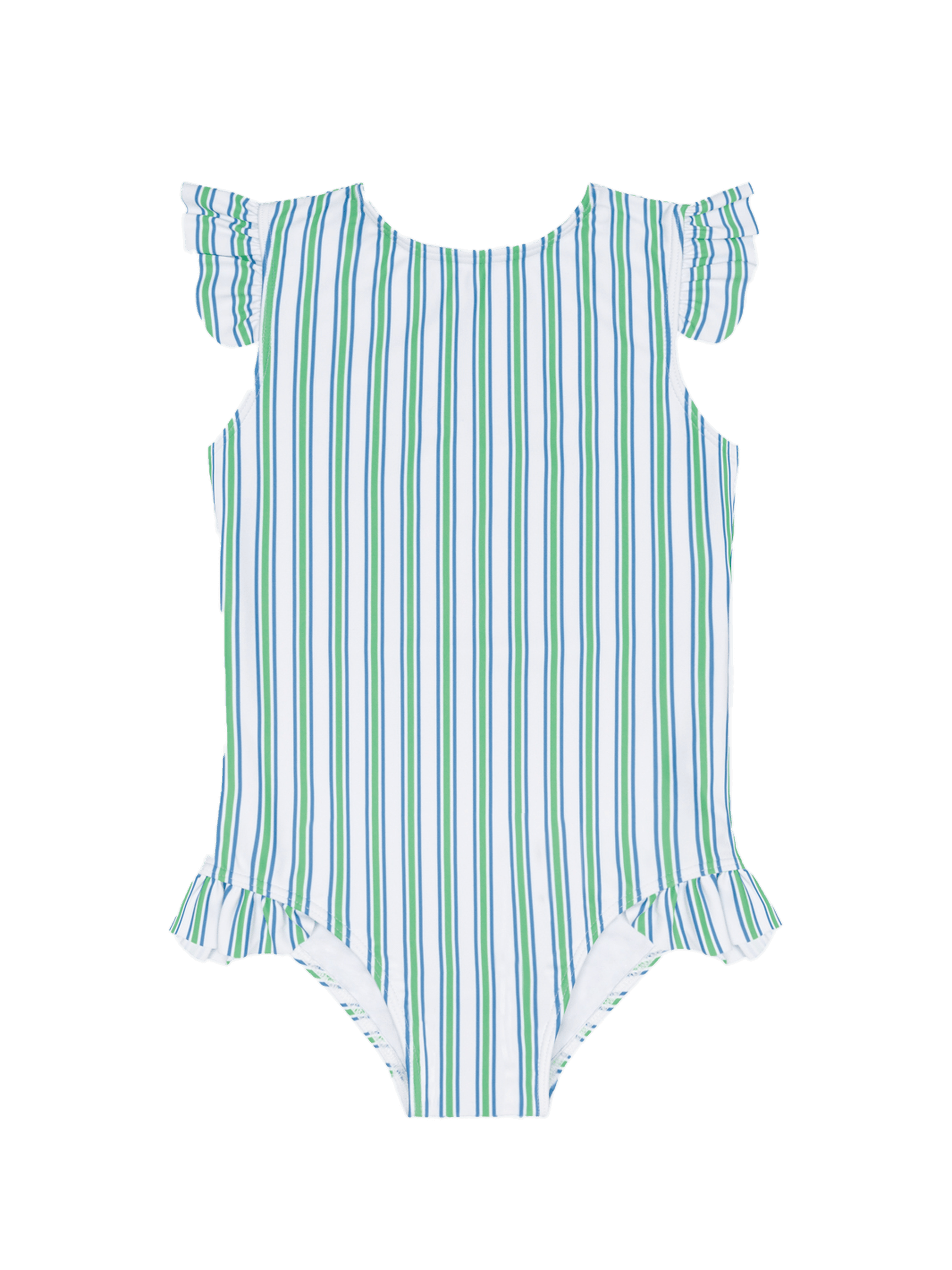 Tamarin Stripe Ruffle Cap Sleeve One Piece