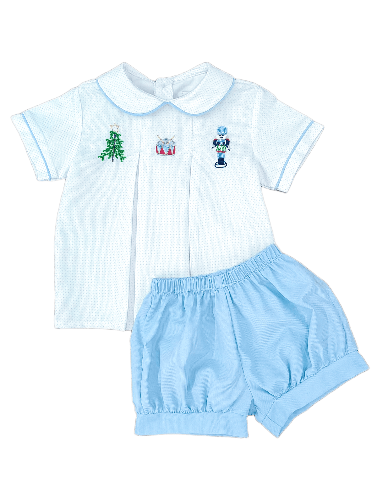 Boys Diaper Set - Blue Dot Corduroy W/ Nutcracker