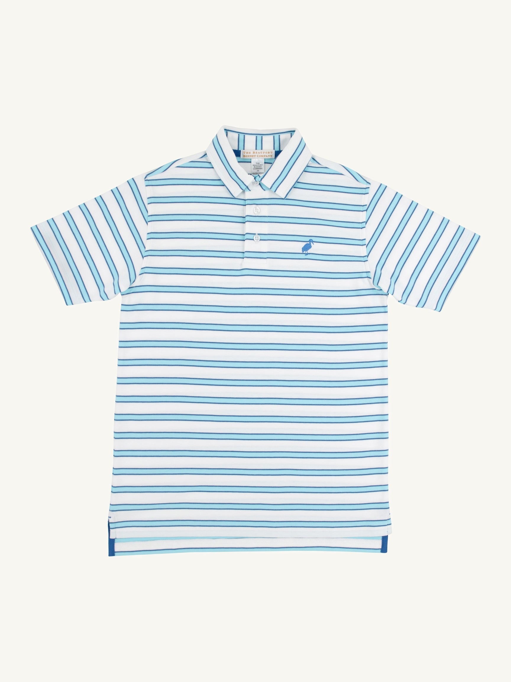 Prim & Proper Polo-Worth Avenue White Belhaven Blue and Wood Boat Blue Stripe