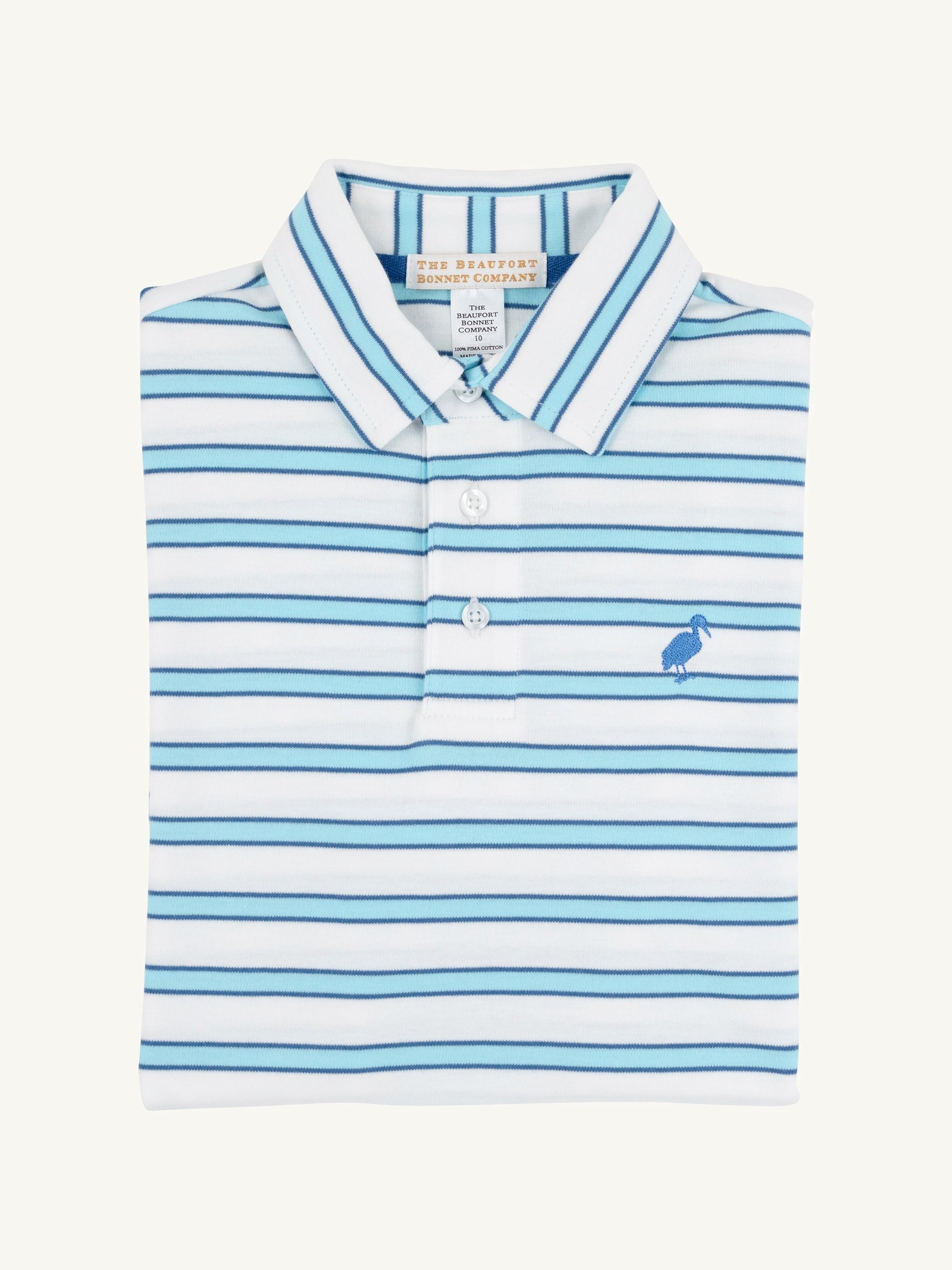 Prim & Proper Polo-Worth Avenue White Belhaven Blue and Wood Boat Blue Stripe