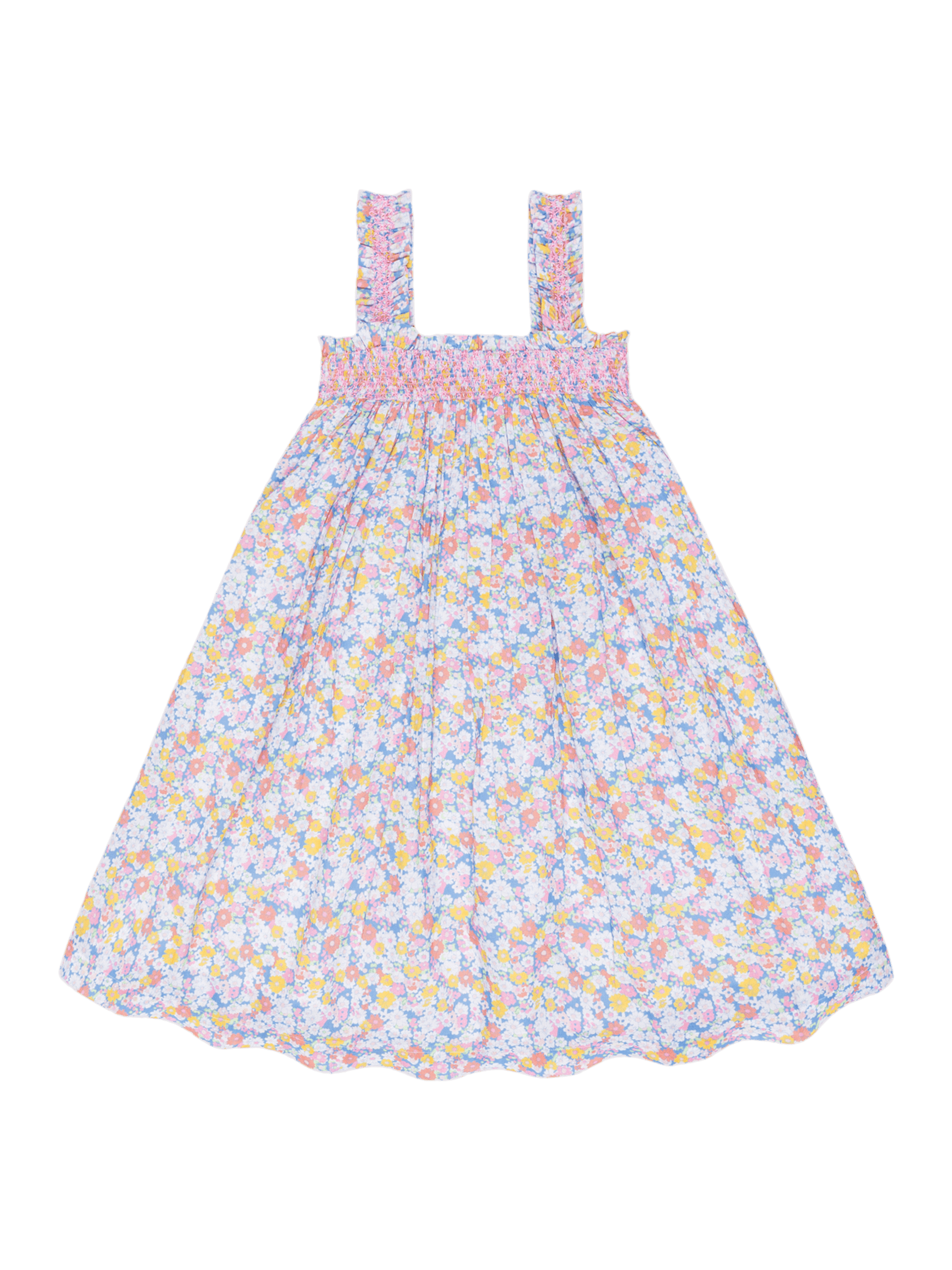 PRE-ORDER Jasmine Blossom Smocked Ruffle Strap Dress - Posh Tots Children's Boutique