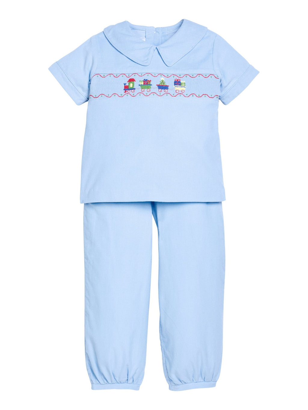 Smocked Pant Set - Holiday Train