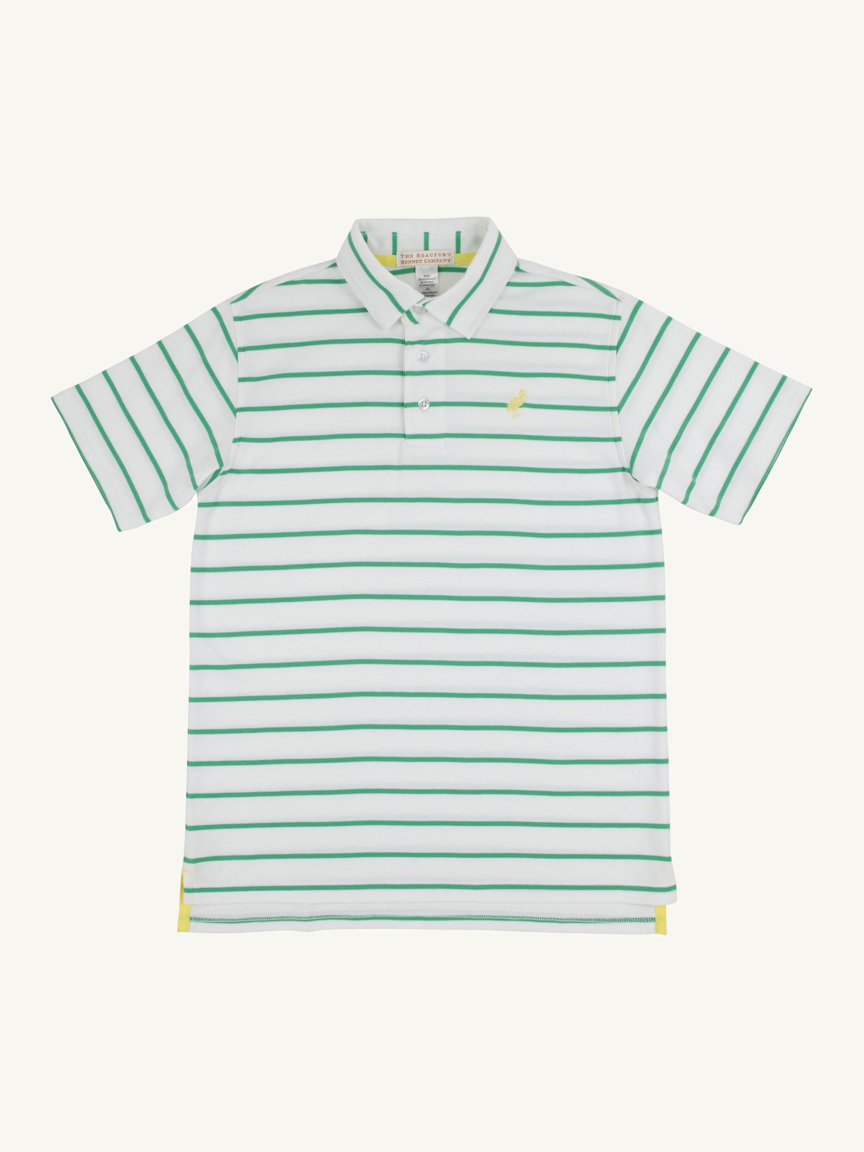 Prim & Proper Polo - Gibson Island Green Stripe