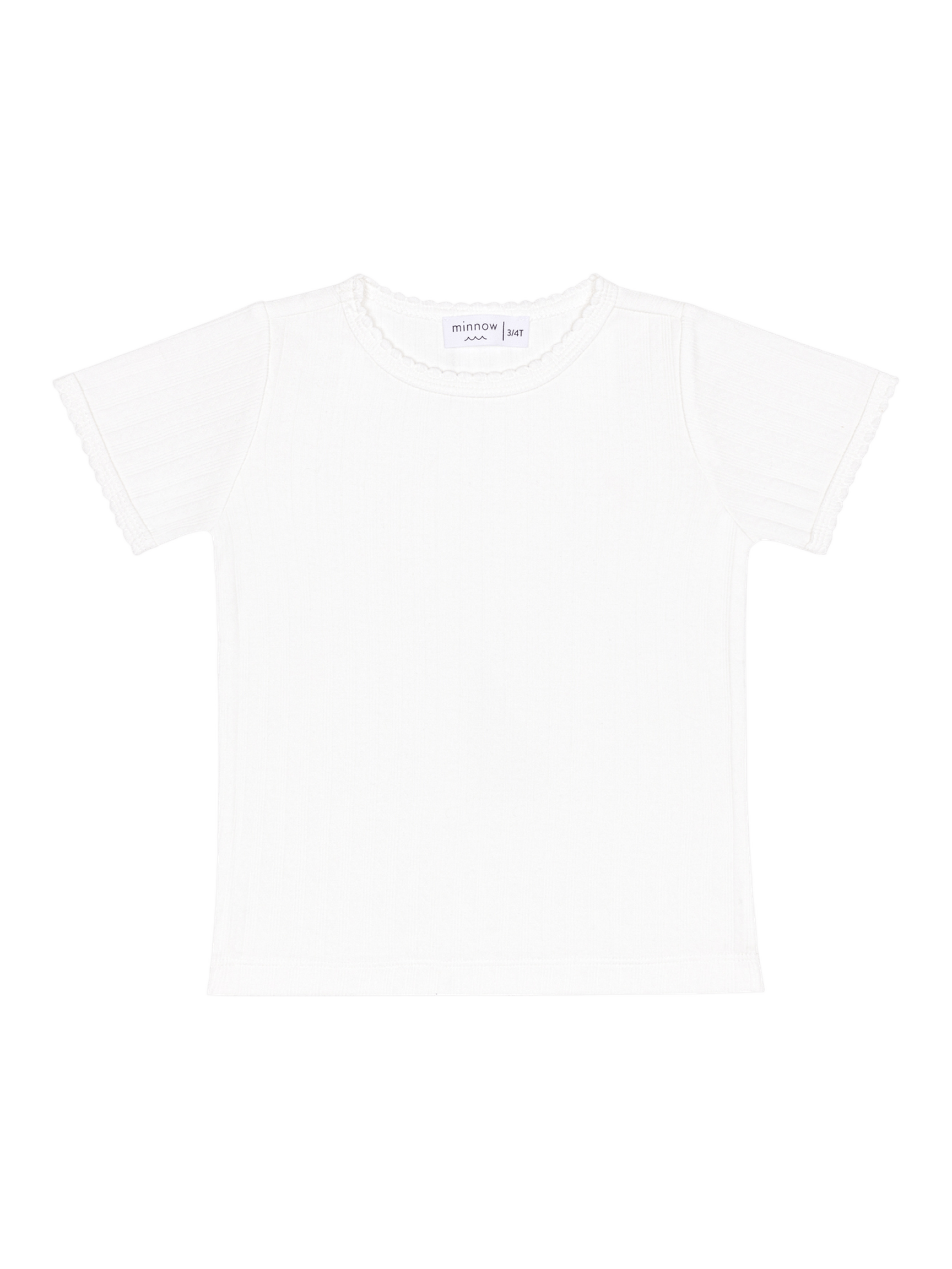 PRE-ORDER Shell White Pointelle Shirt - Posh Tots Children's Boutique