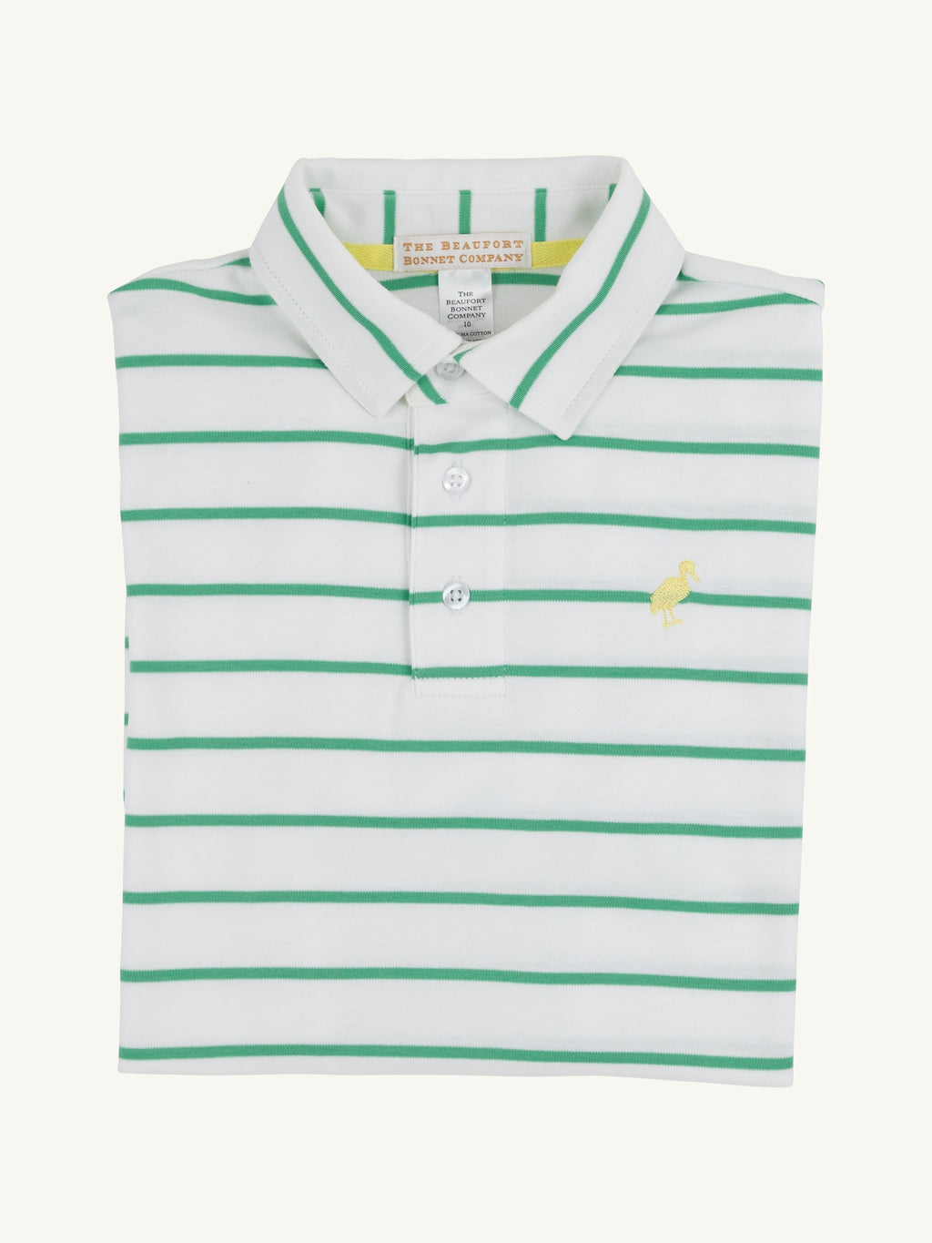 Prim & Proper Polo - Gibson Island Green Stripe