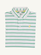 Prim & Proper Polo - Gibson Island Green Stripe