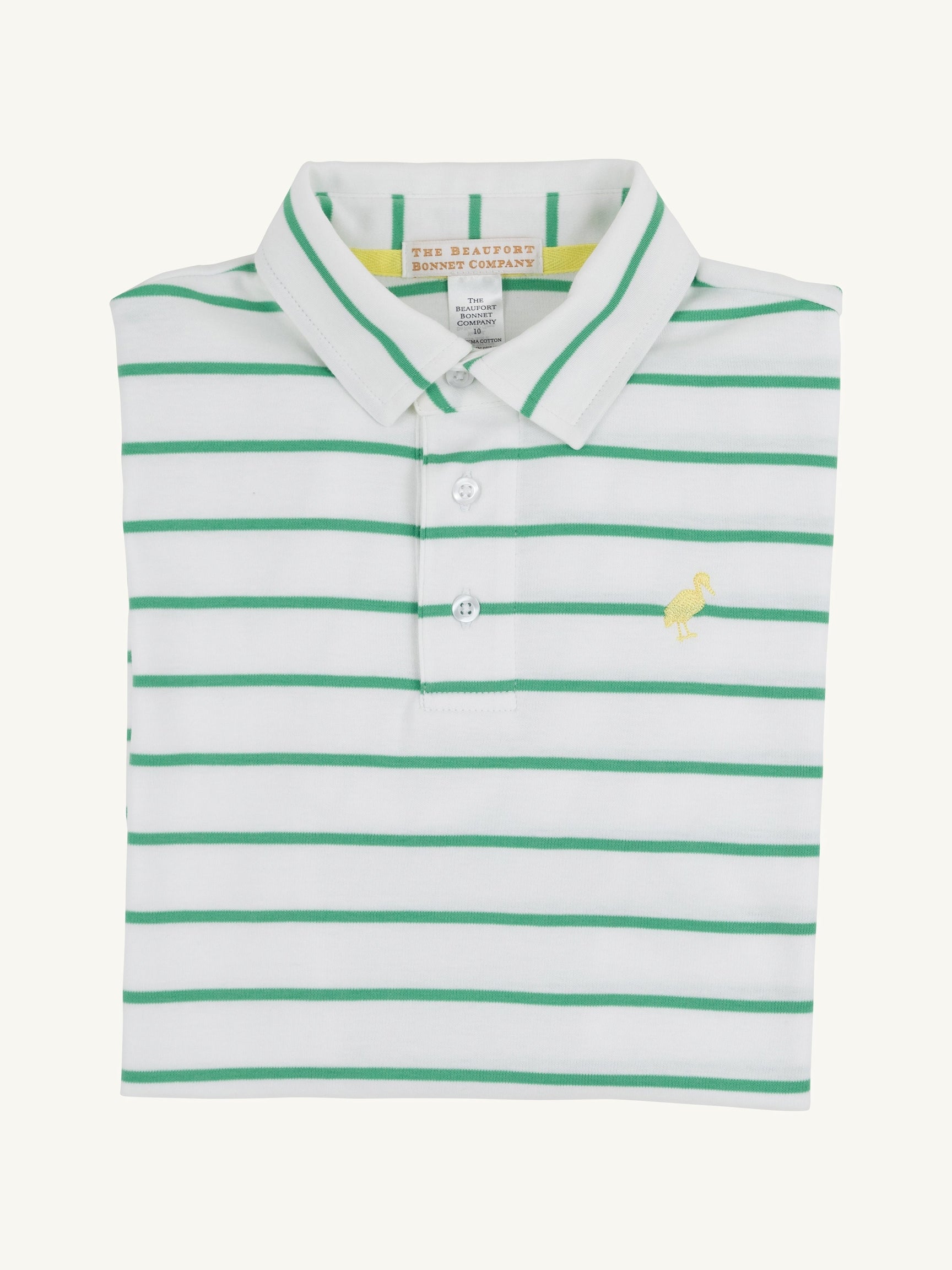 Prim & Proper Polo - Gibson Island Green Stripe