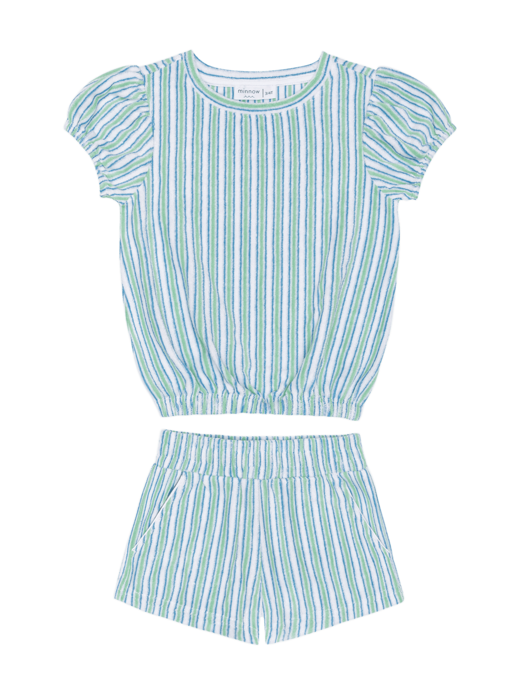 PRE-ORDER Tamarin Stripe French Terry Top & Short Set - Posh Tots Children's Boutique