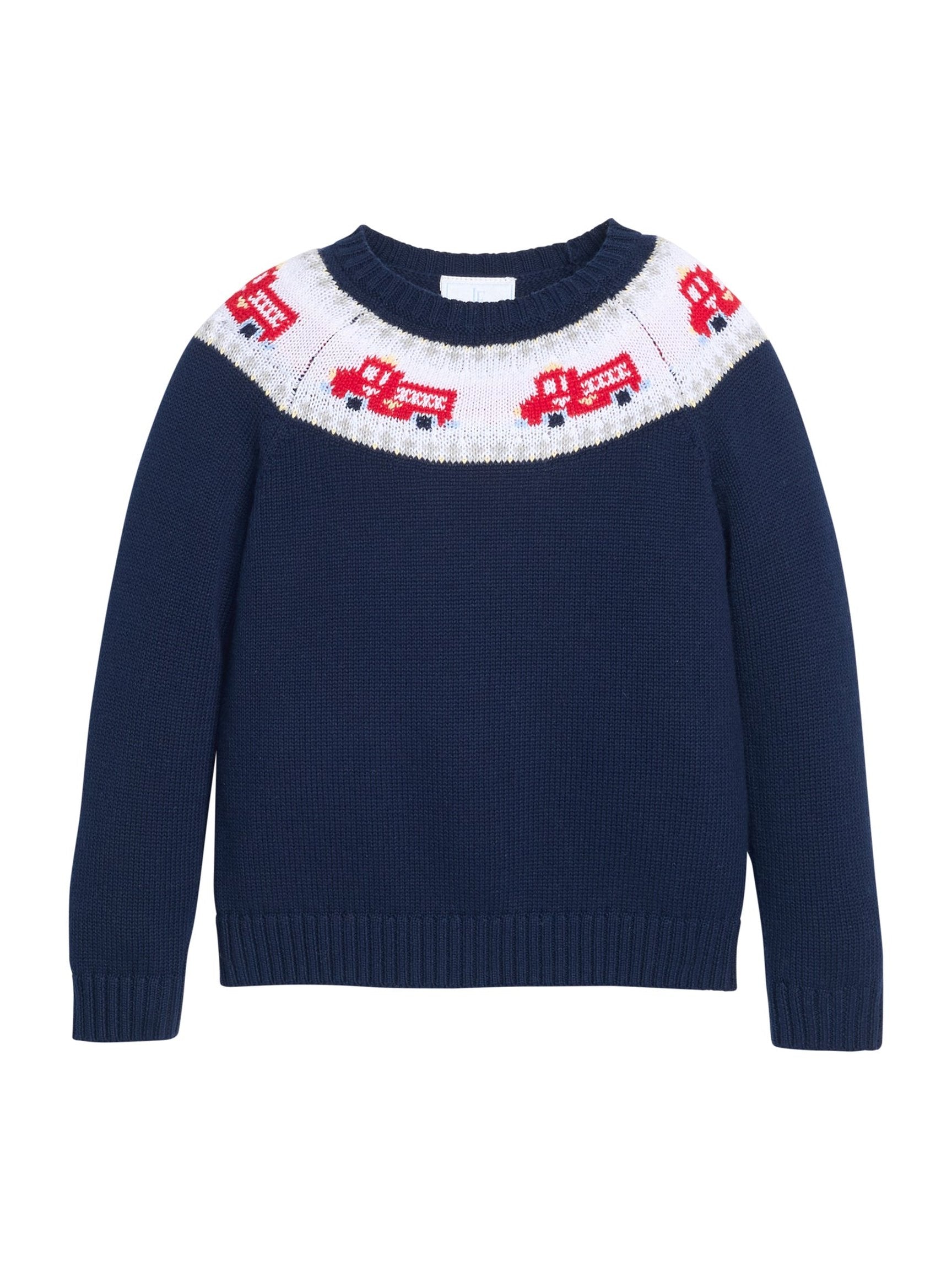 Fire Truck Fair Isle Sweater
