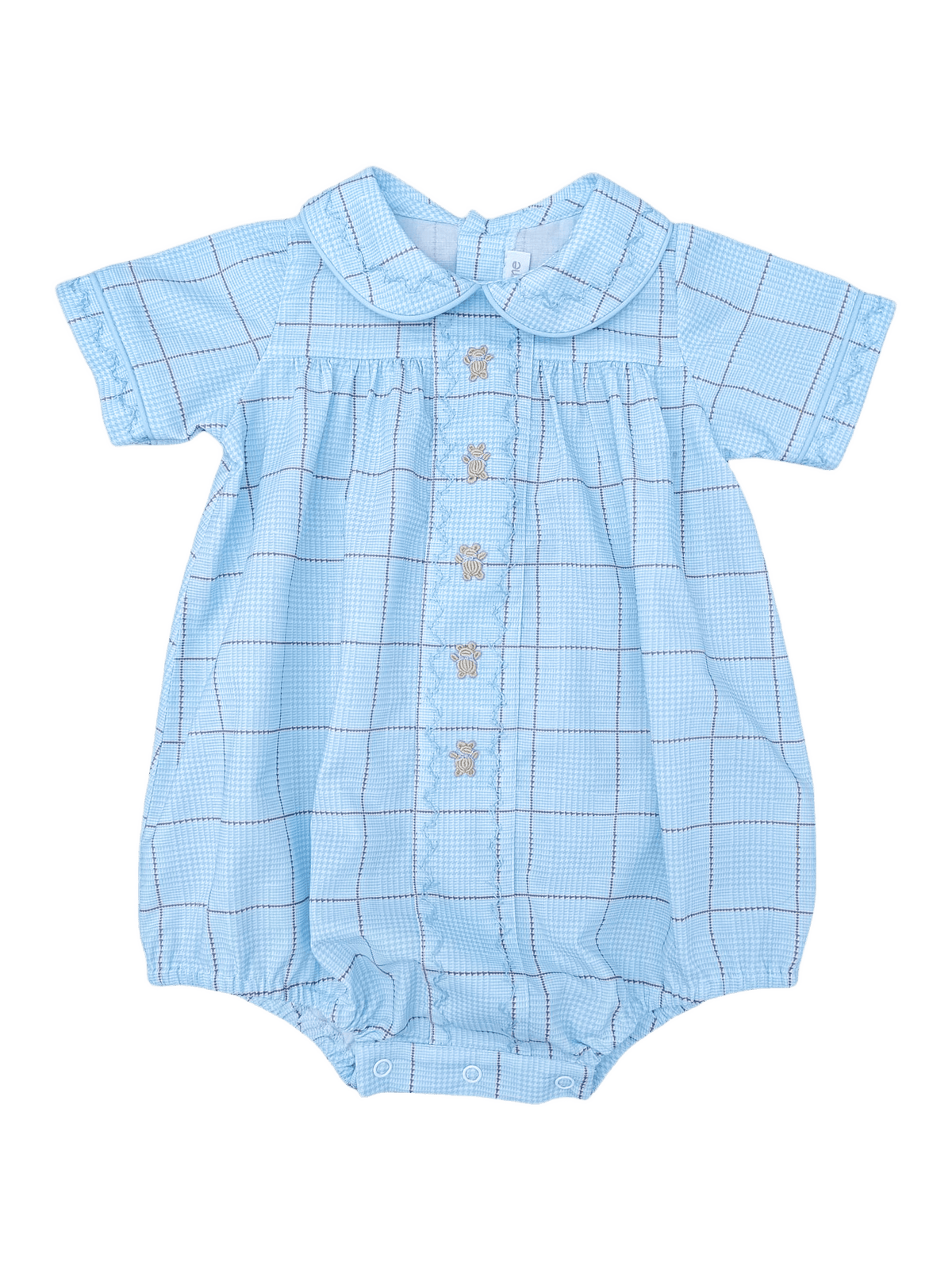 Bertie Bubble - Piccadilly Plaid W/ Teddy Bear Embroidery