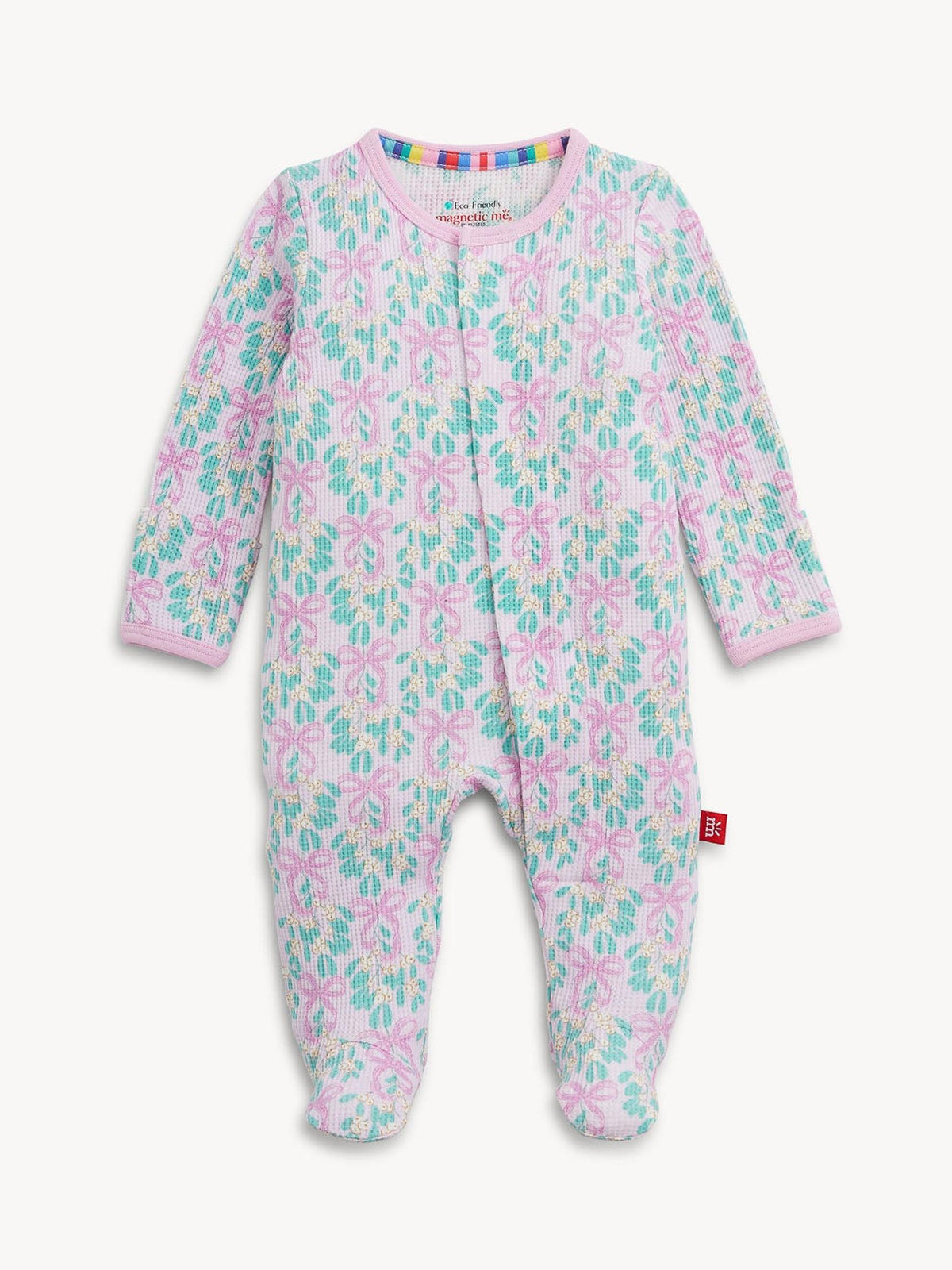 Mistle Bow Waffle Footie