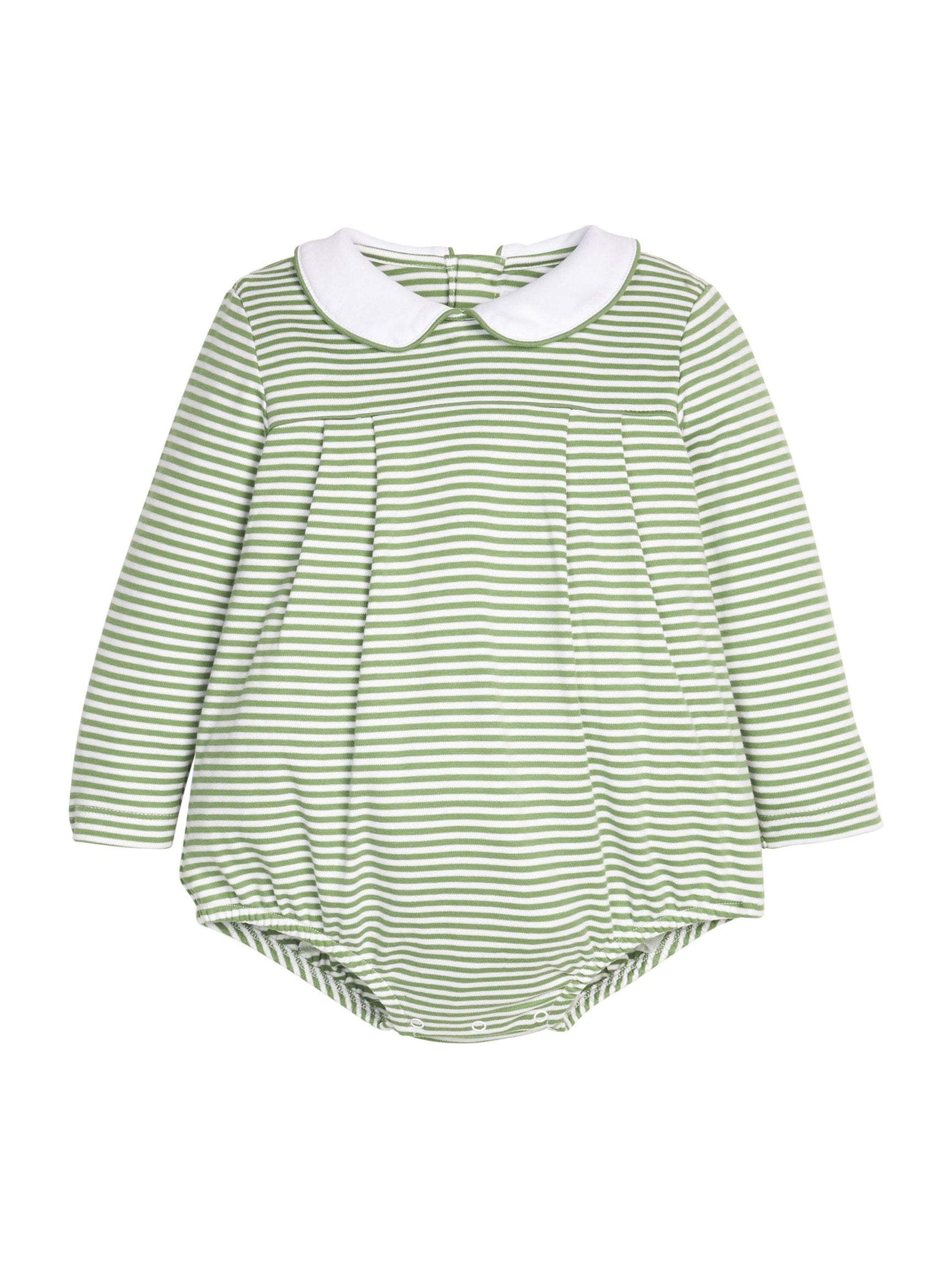 Pleated Peter Pan Bubble - Watercress Stripe