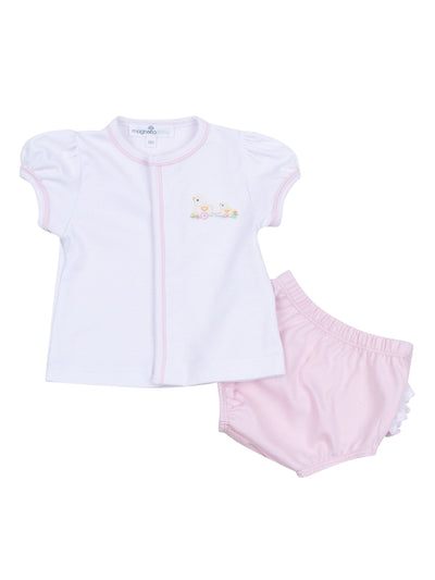 Vintage Duckie Pull Toy Diaper Set - Pink