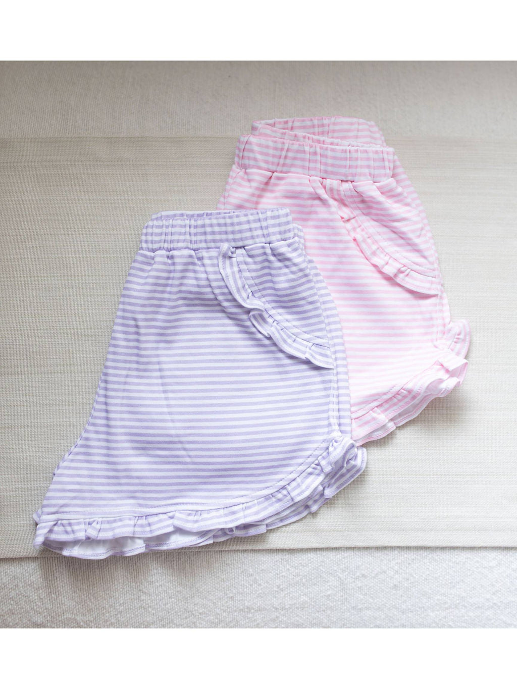 PRE-ORDER Kinley Ruffled Shorts - Pink Stripe