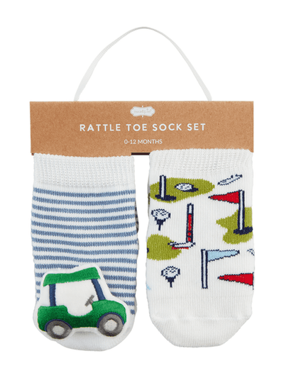 Golf Cart Rattle Toe Socks - Posh Tots Children's Boutique
