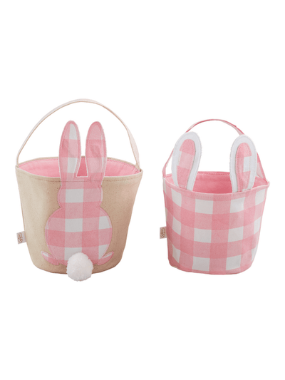 Girls Check Bunny Basket - Posh Tots Children's Boutique
