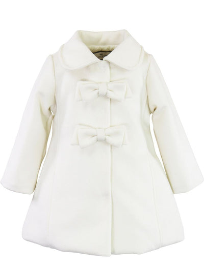 Two-Bow Car Coat - Cream