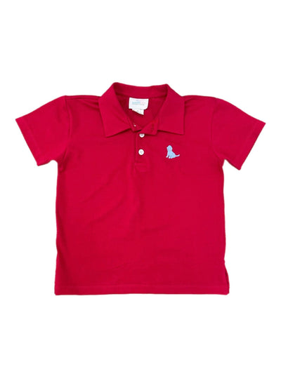 PRE-ORDER Red Polo- Blue Puppy