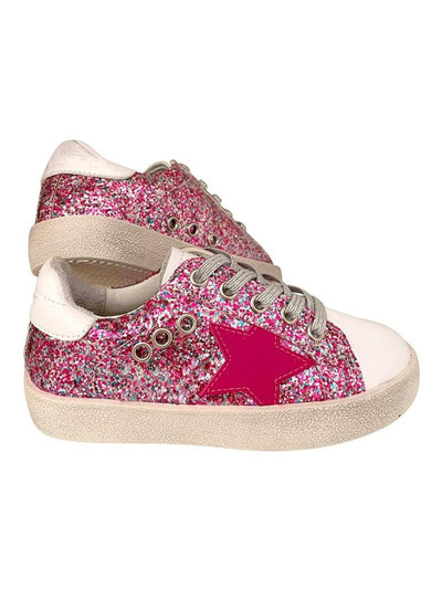 Hot Pink Star Glitter Sneakers