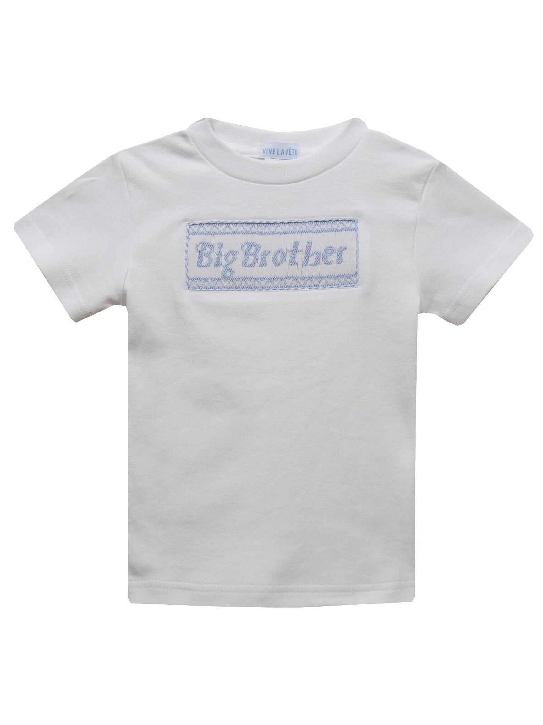 Big Brother Smocked T-Shirt - White