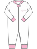 Little Sister Embroidered Zip Pajamas - Posh Tots Children's Boutique