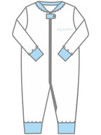 Little Brother Embroidered Zip Pajamas - Posh Tots Children's Boutique