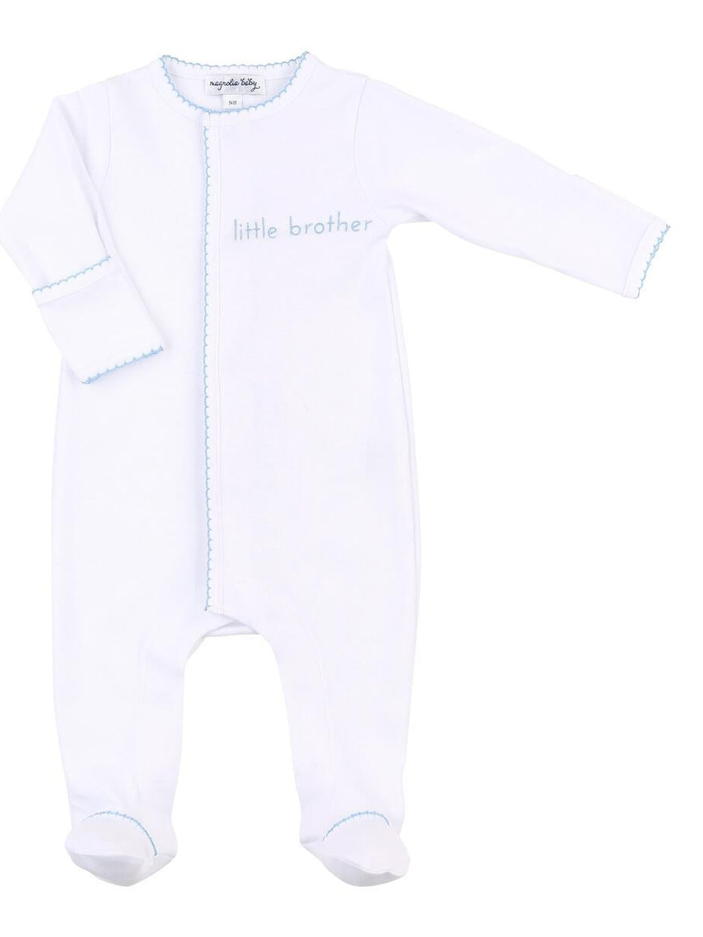 Little Brother Embroidered Footie - Posh Tots Children's Boutique