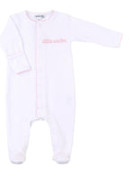 Little Sister Embroidered Footie - Posh Tots Children's Boutique