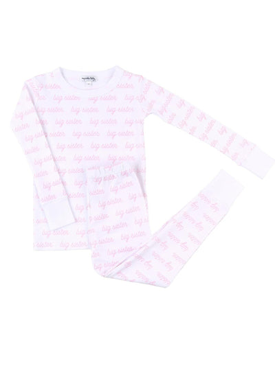 Big Sister Printed Long Pajamas - Posh Tots Children's Boutique