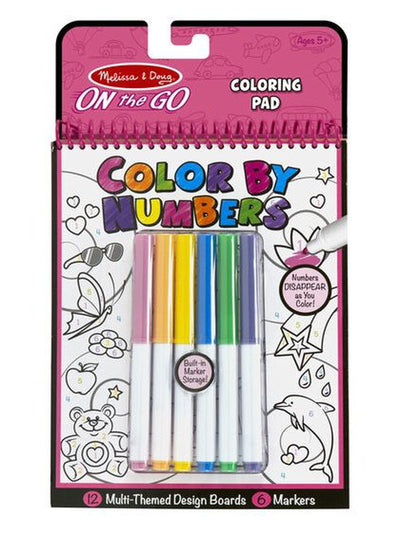 Color by Number - Pink Coloring Pad- On the Go Travel Activity