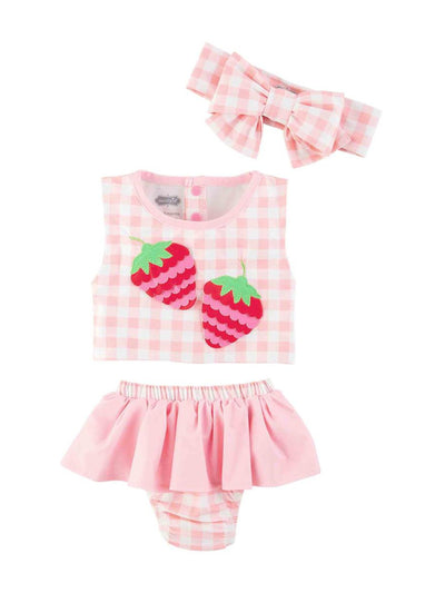 Strawberry Swimsuit & Headband Set