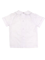 Boys White S/S Button Back Shirt