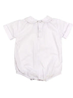 Boys White S/S Button Back Shirt/Onesie