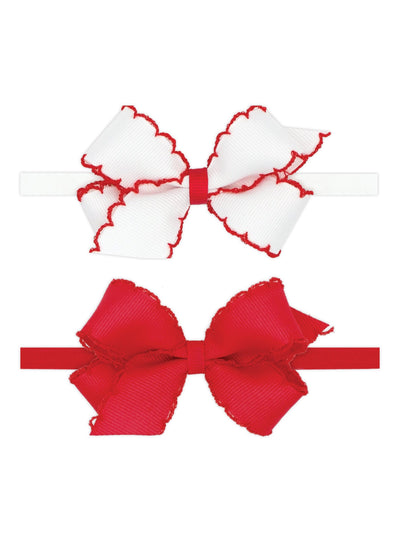 Two Mini Moonstitch Bows with Bands
